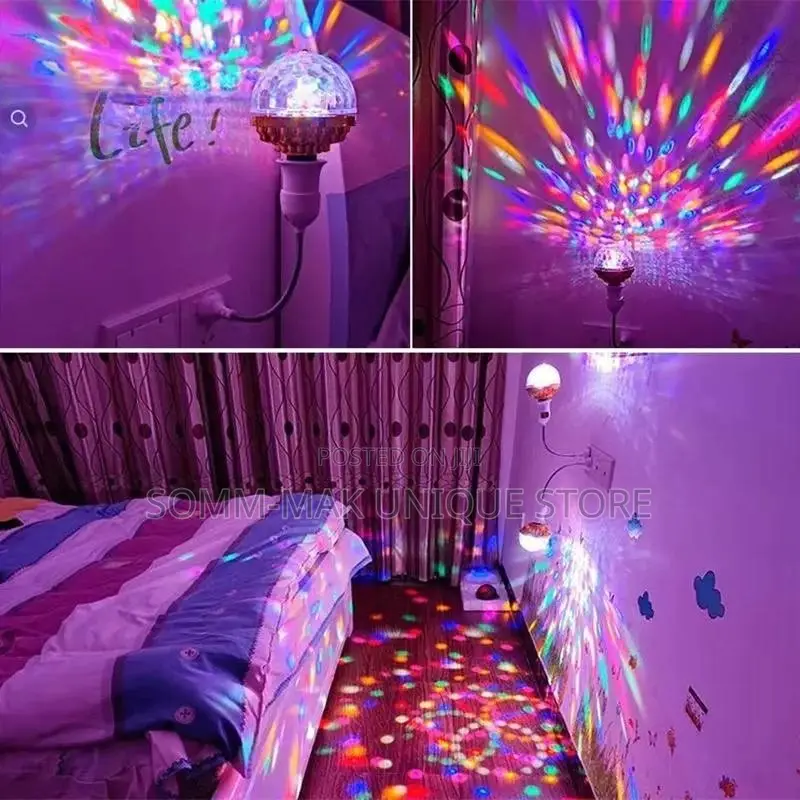 Disco Colourful Rotating Led Light Bulb -360° Auto Rotating