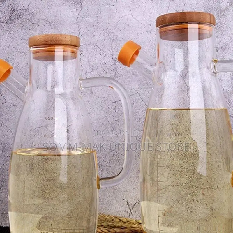 Transparent Glass Oil Bottle With Handle,Heat-Resistant