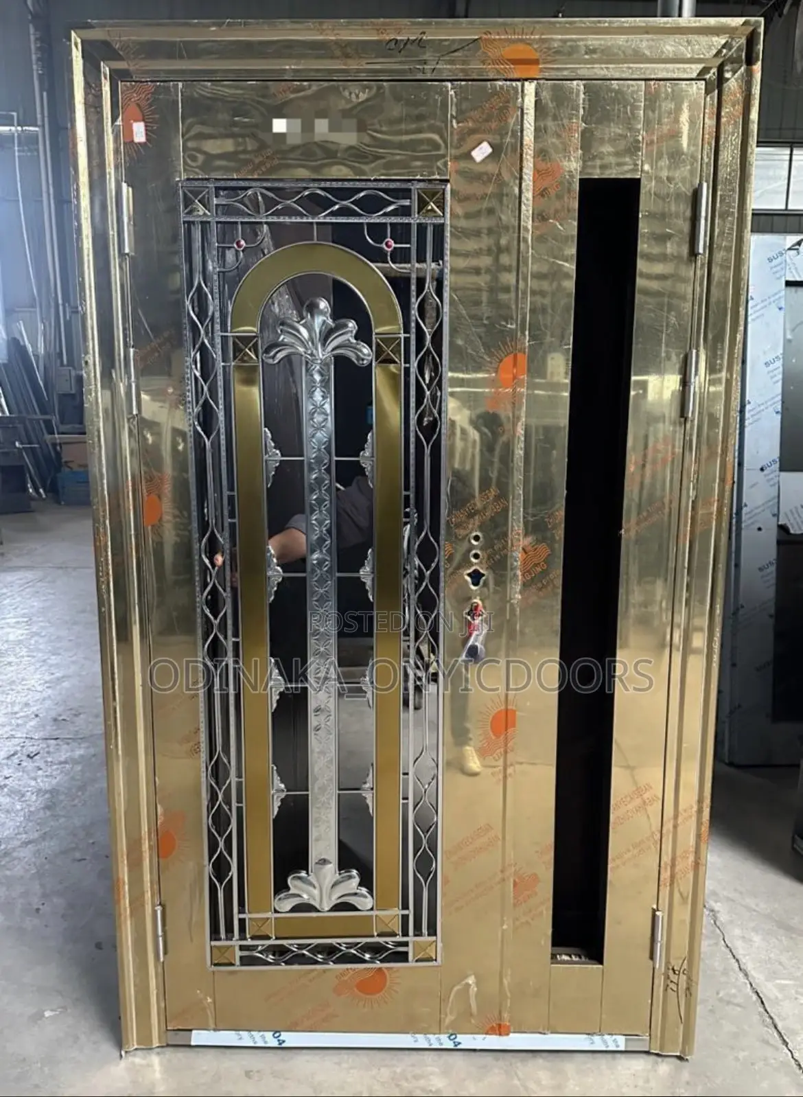 7ft by 4ft Gold Glass Door (Church Design)