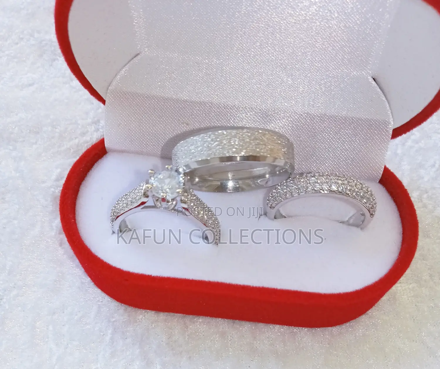 Long-Lasting Sterling Silver and Steel Couple's Ring Set