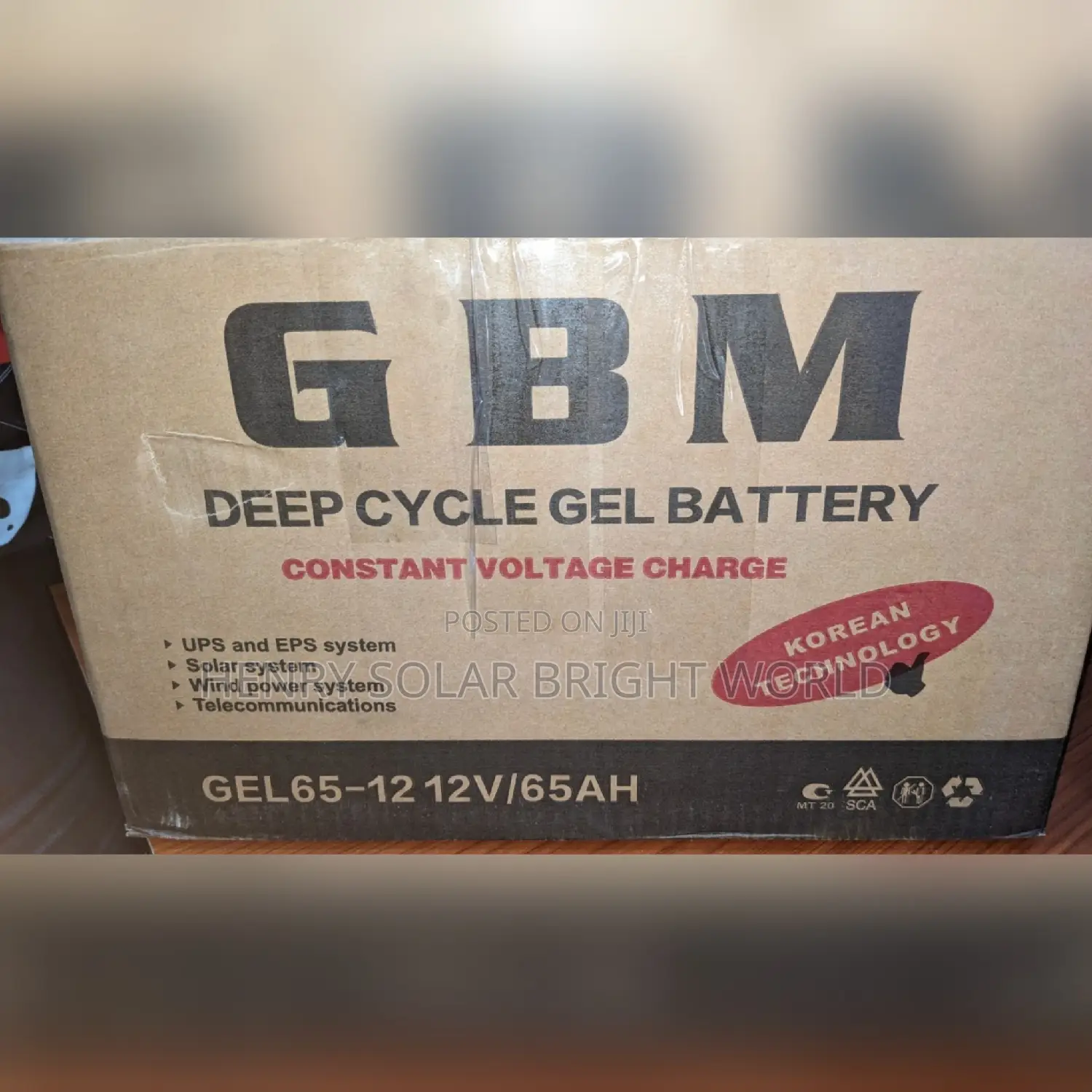 GBM 65ah Gel Battery