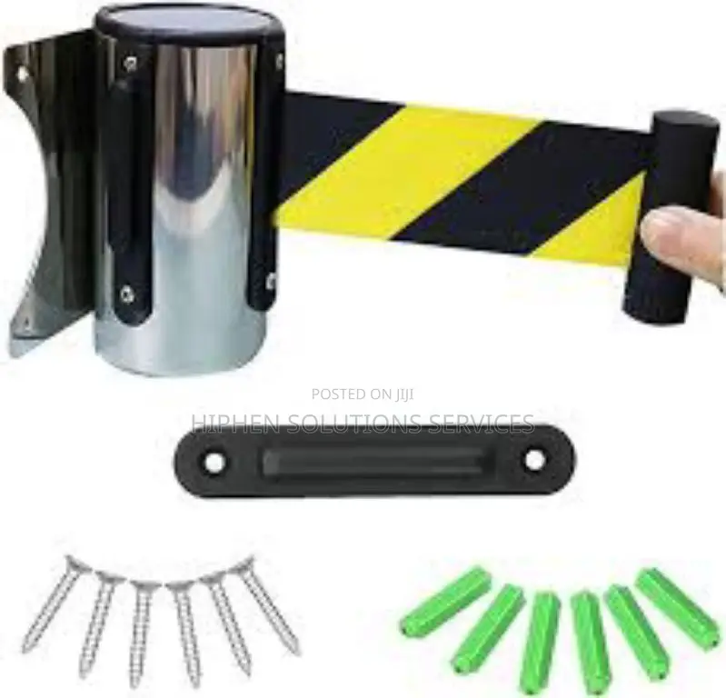 Wall Mount Security Belt Ribbon Barriers For Crowd Control