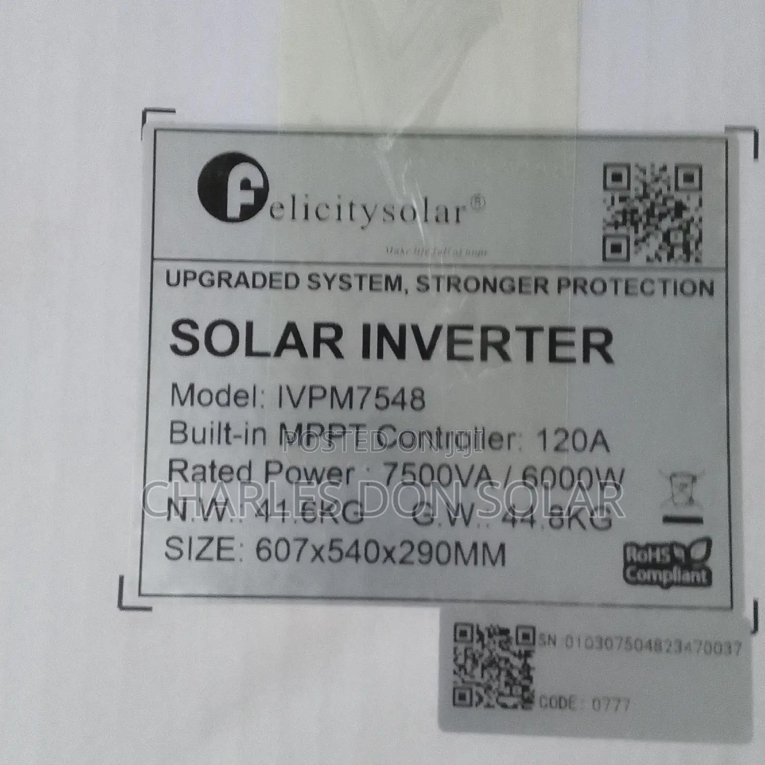 7.5kva Felicity Inverter Hybrid