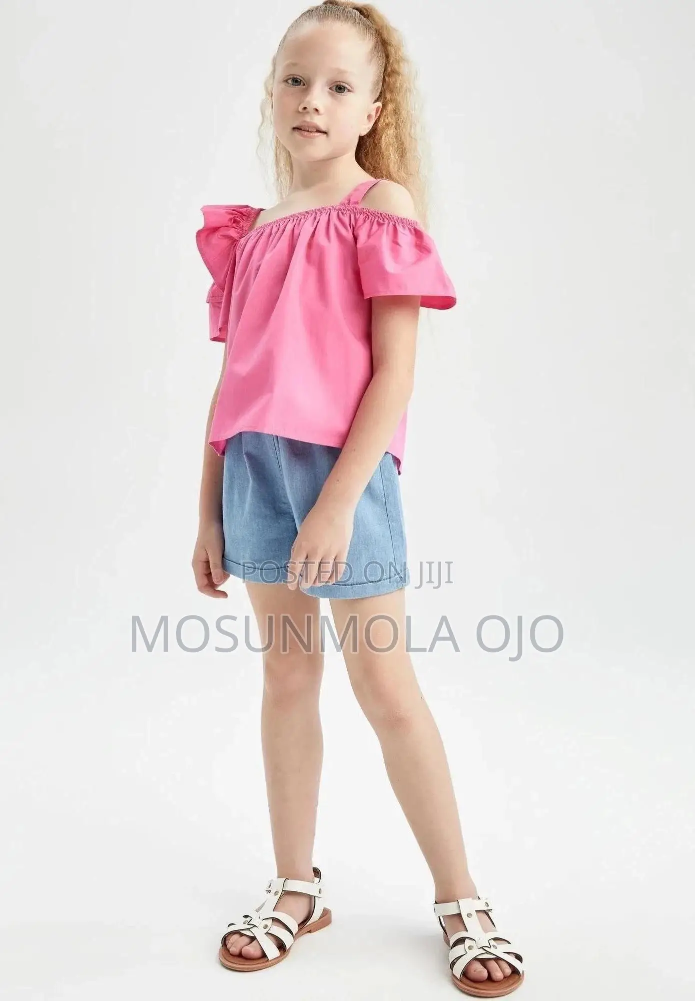 Girl Short Sleeve Blouse With Straps