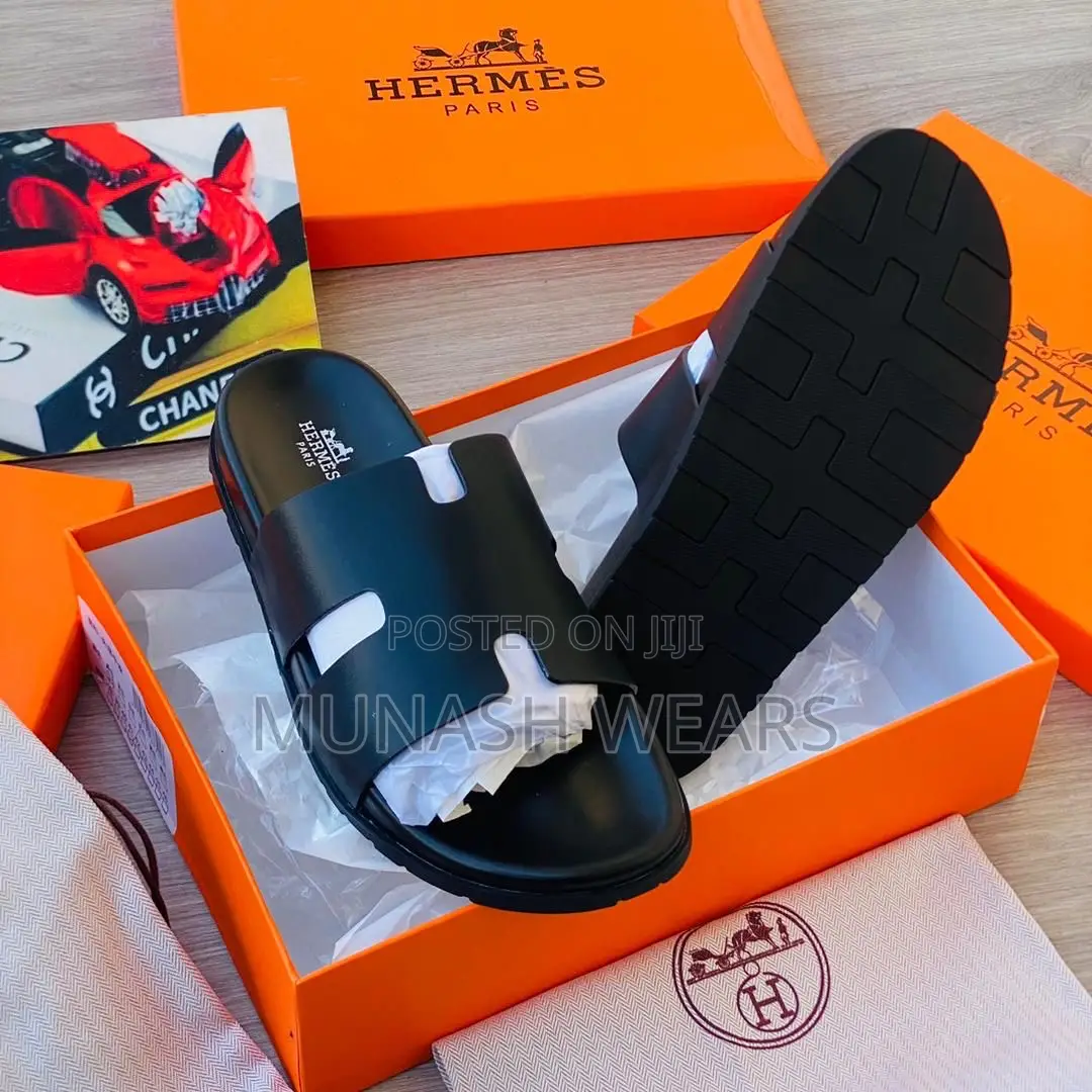 Quality Hermes Leather Slipers