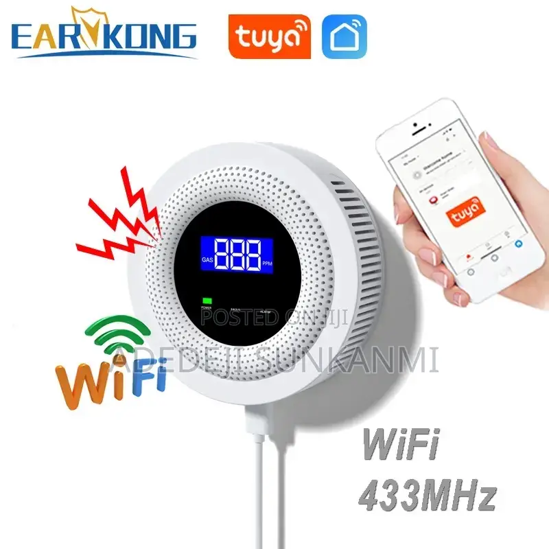 Wifi Natural Gas Alarm Sensor Lcd Display