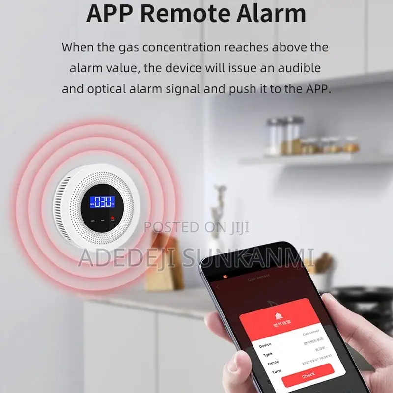 Wifi Natural Gas Alarm Sensor Lcd Display