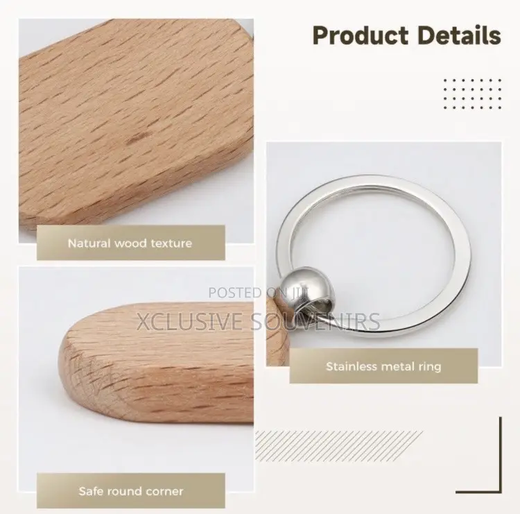 12pcs Wooden Keychain Blanks