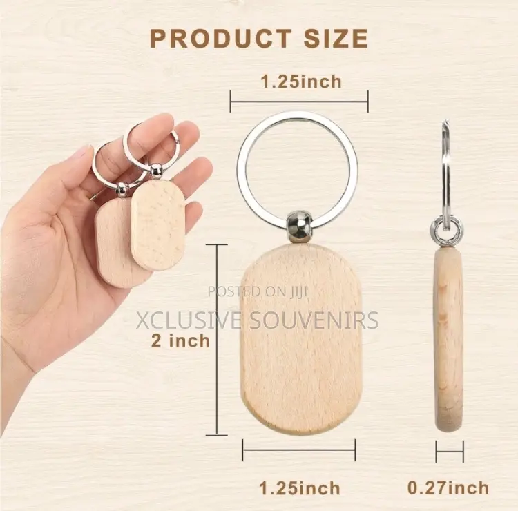 12pcs Wooden Keychain Blanks