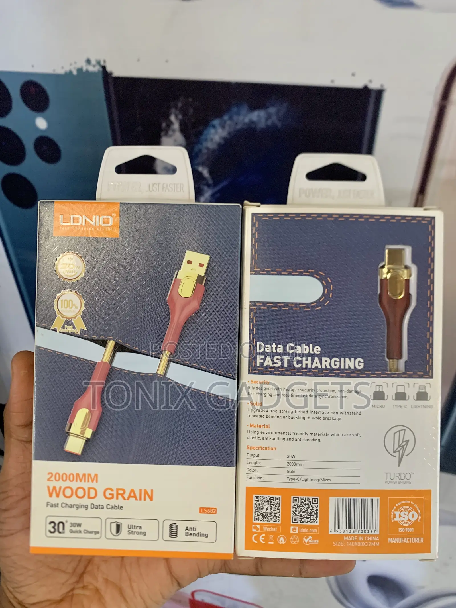 30W Fast PVC Braided 2M Type-C Charging Cable - LS682