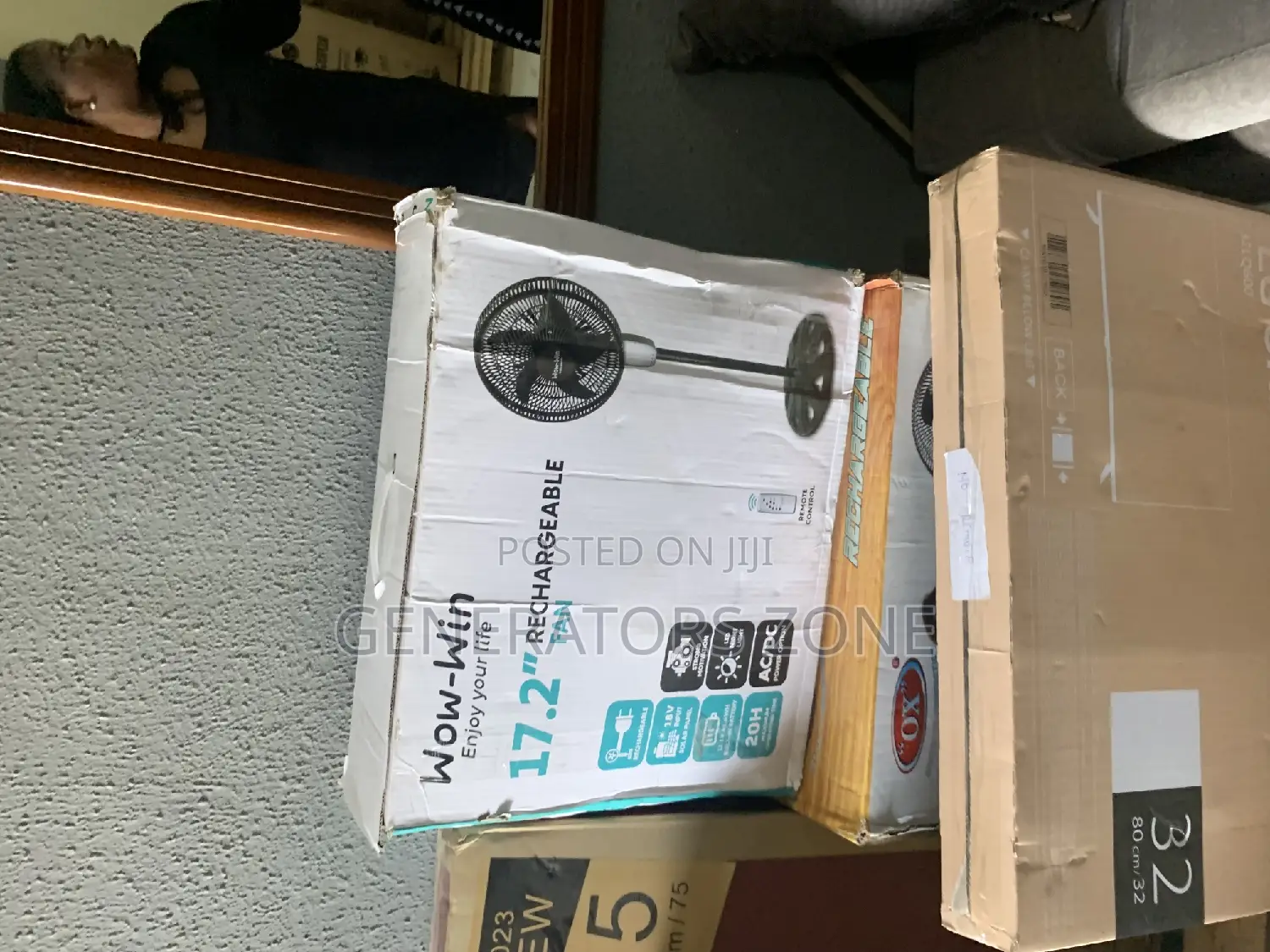 Fast Breezing Wow-Win Adjustment Standing Fan-17.2 Inch
