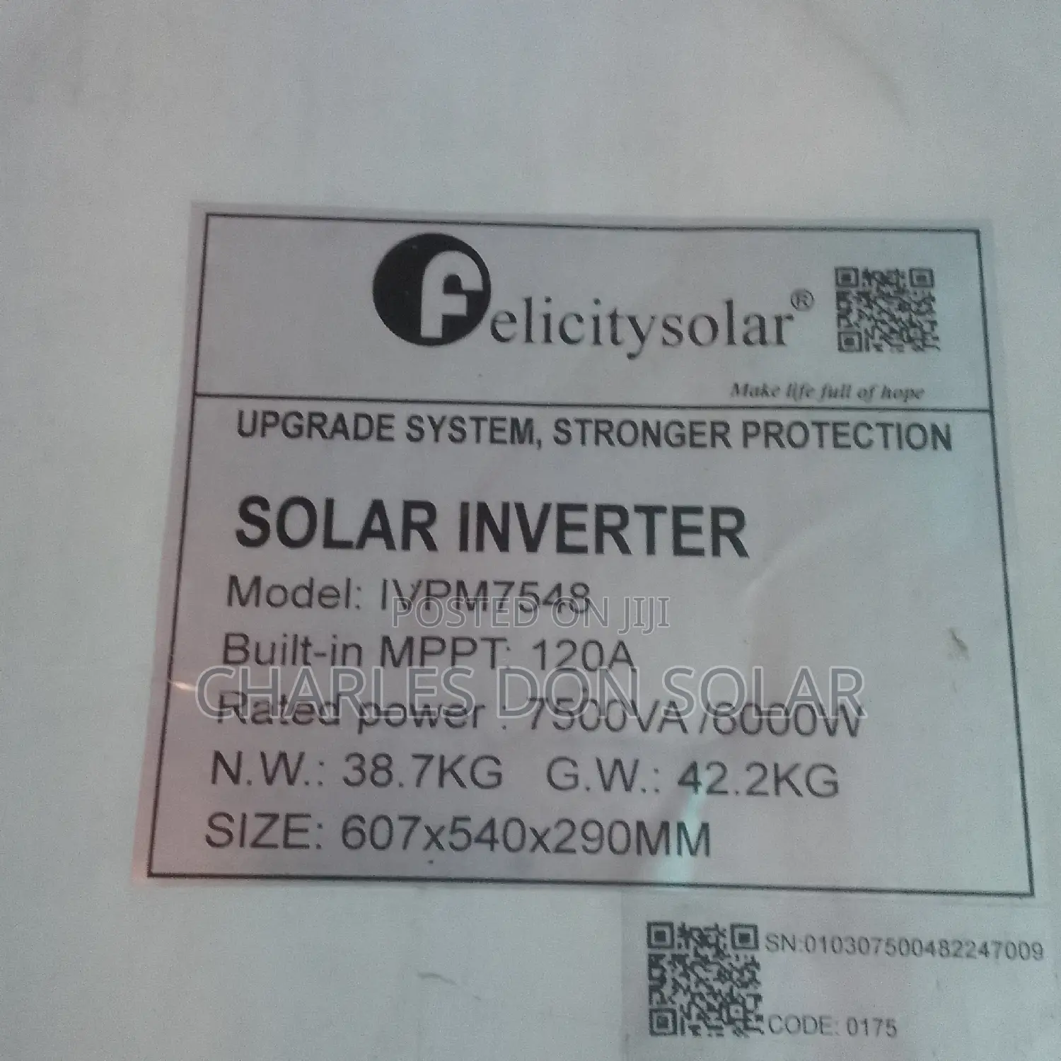 Felicity Inverter 7.5kva 48v