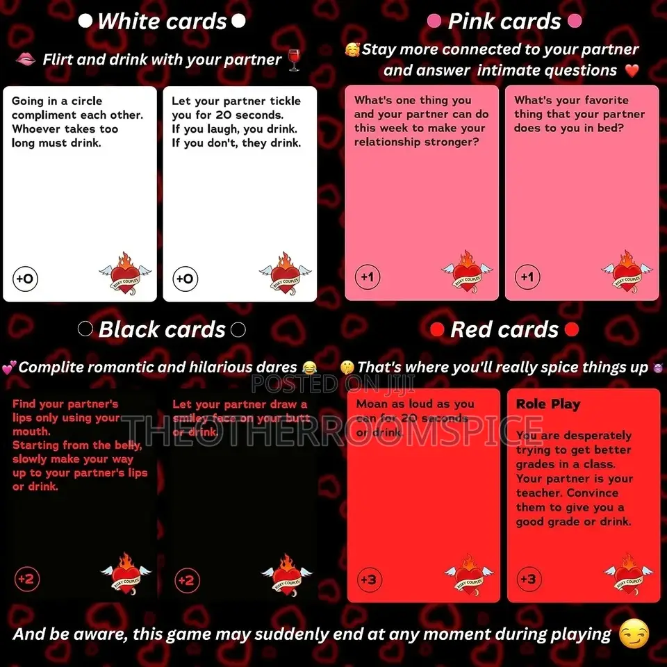 Risky Couples Adult Dare Drinking Conversation Card Game
