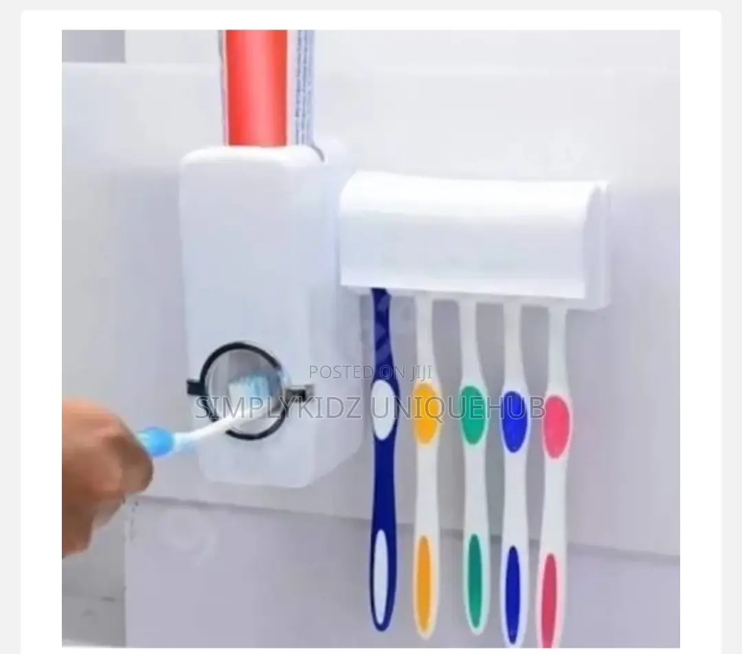 Toothbrush Holder and Toothpaste Dispenser - 2 in 1