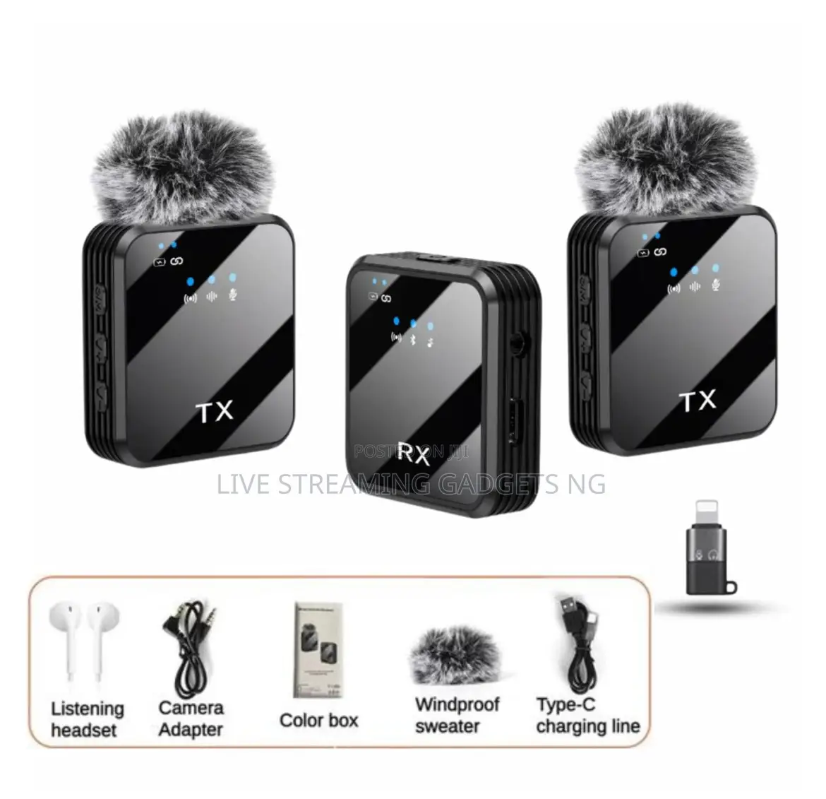 K-8pro 2n1 Wireless Lapel Mic DSLR Camera/Laptop/Phone