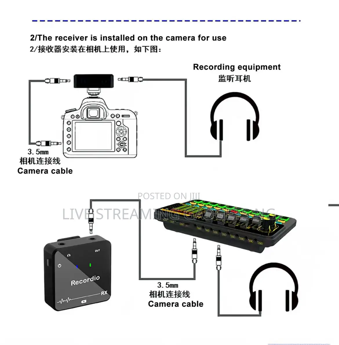 K-8pro 2n1 Wireless Lapel Mic DSLR Camera/Laptop/Phone