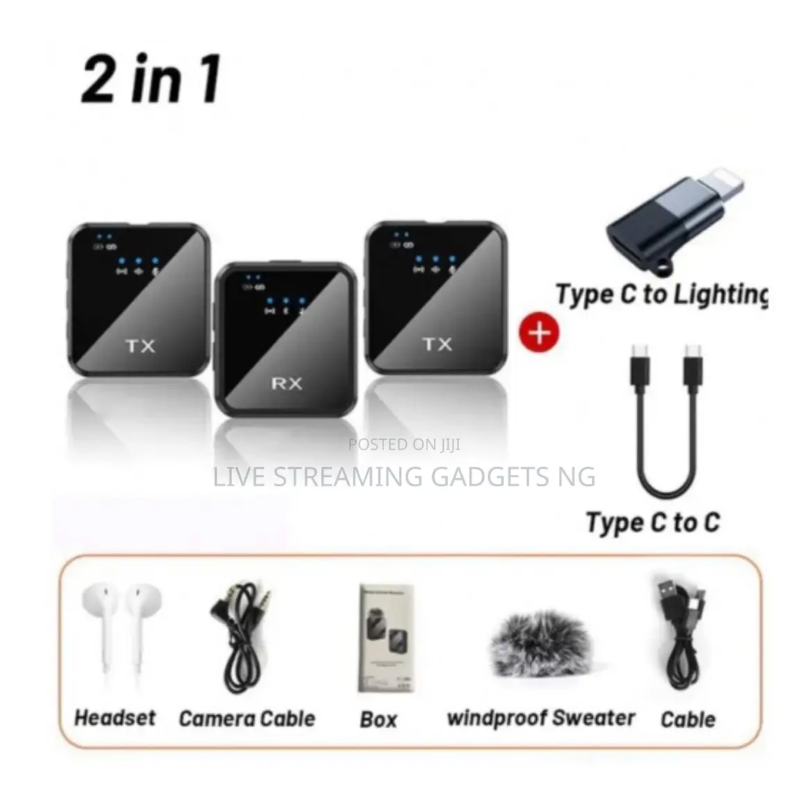 K-8pro 2n1 Wireless Lapel Mic DSLR Camera/Laptop/Phone
