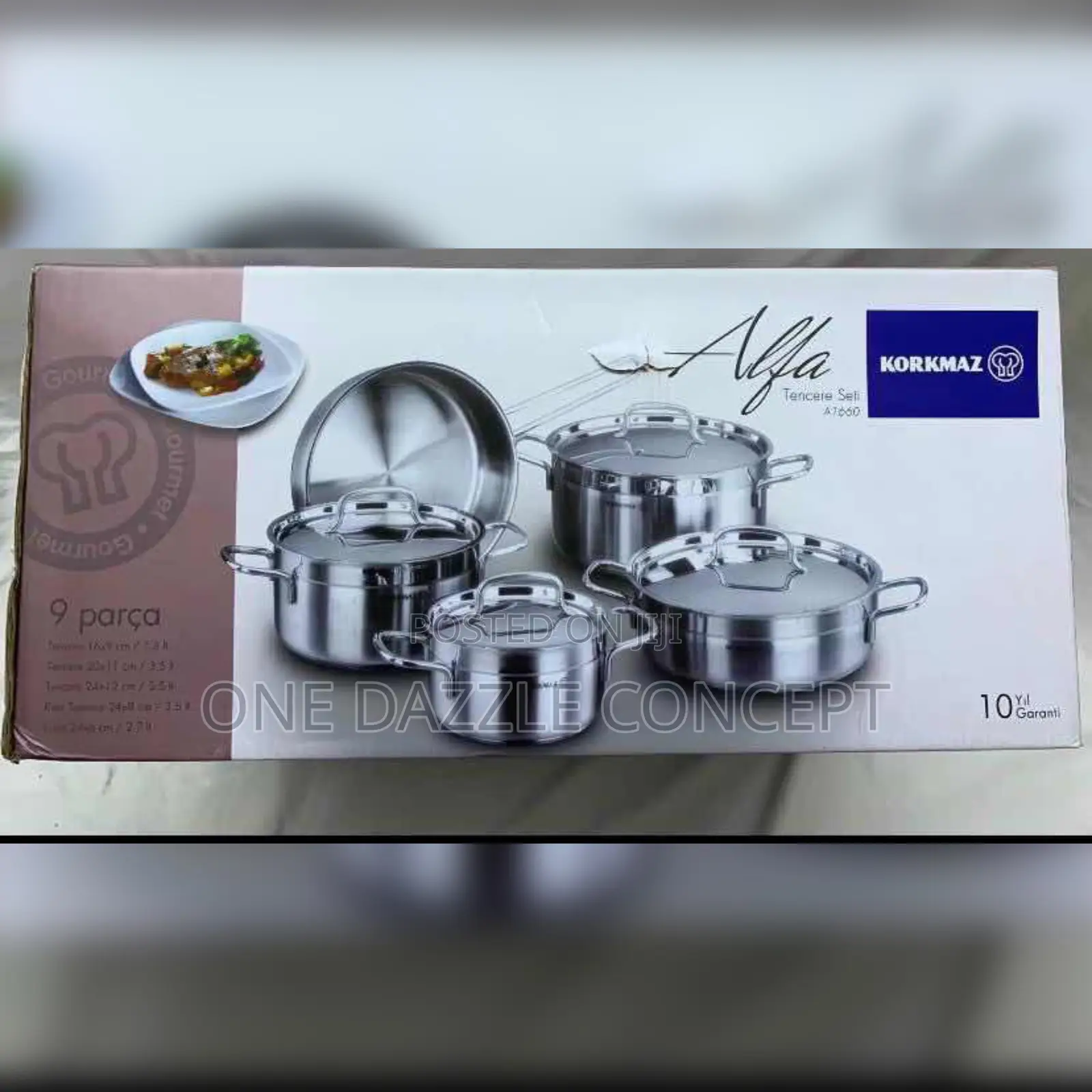 9pcs Korkmaz Stainless Pots