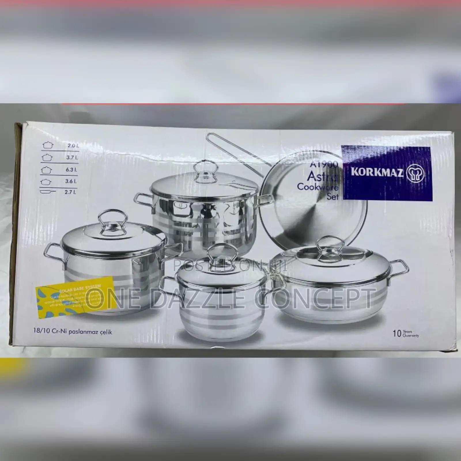 9pcs Korkmaz Stainless Pots