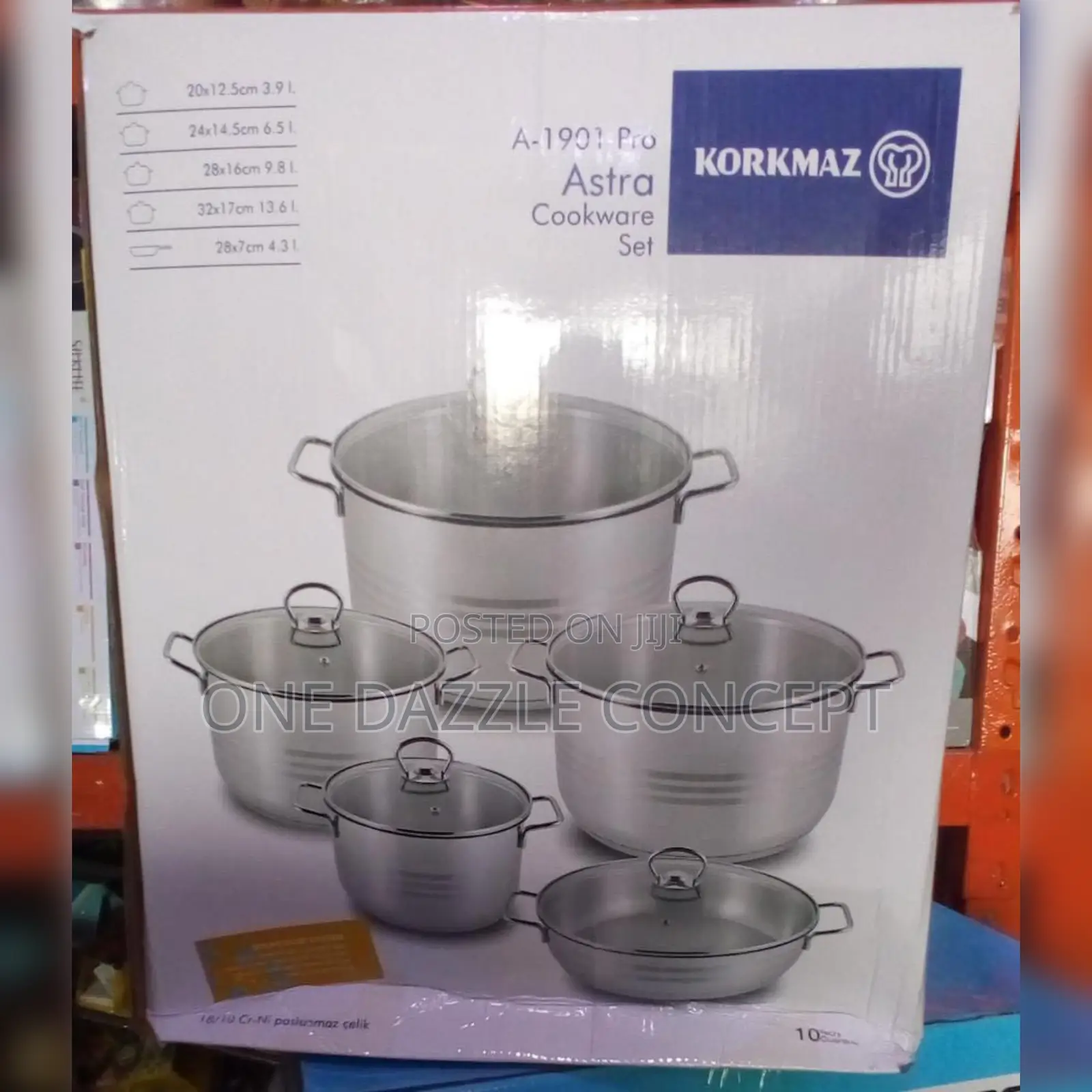 10pcs Korkmaz Stainless Pot Set