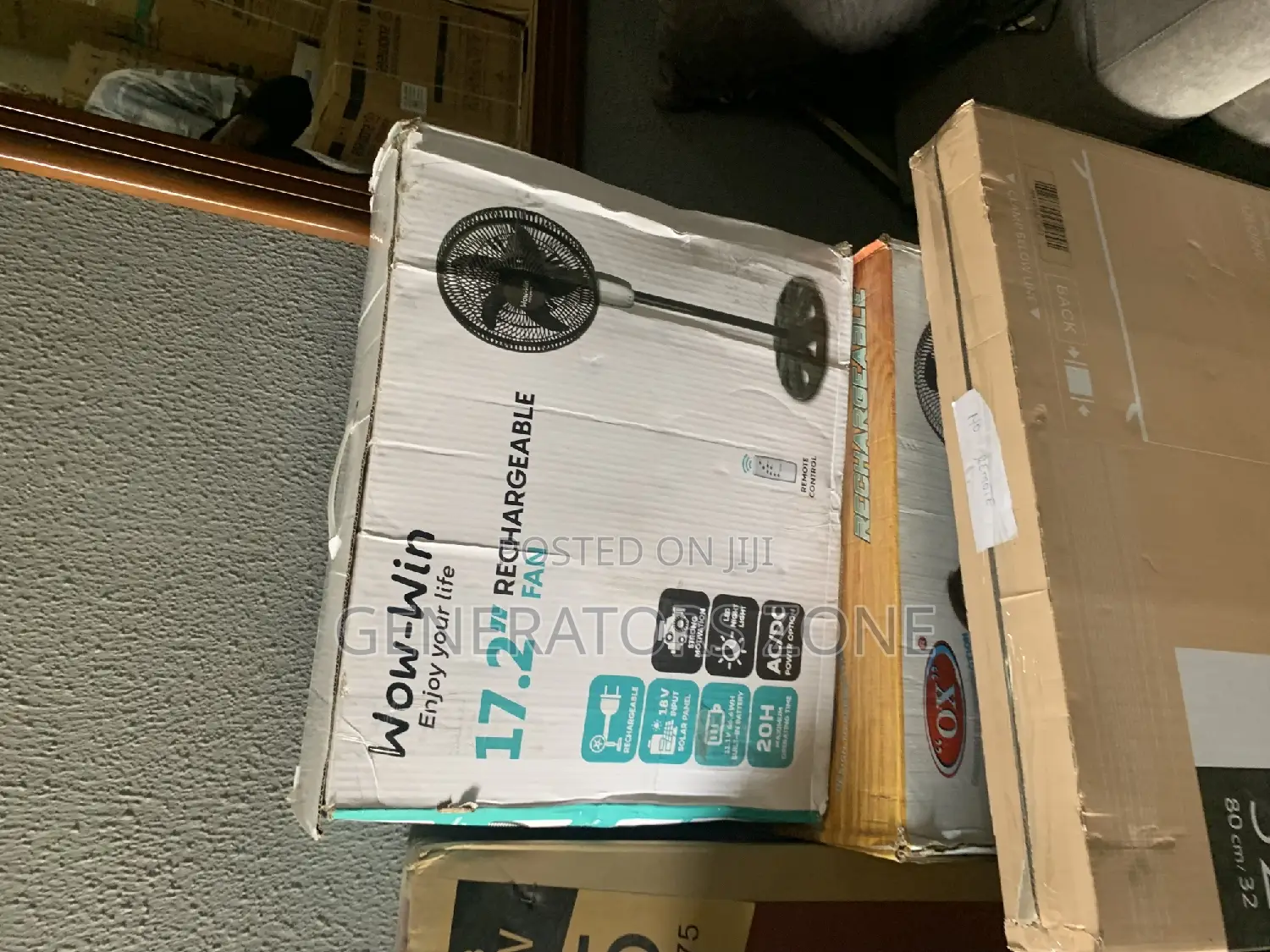 Powerful 17.2 Rechargeable Cooling Wow-Win Standing Fan