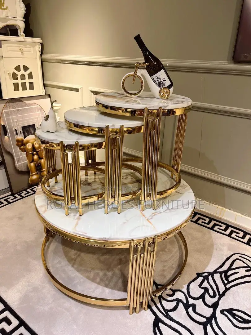 Center Table With 3 Stool Set