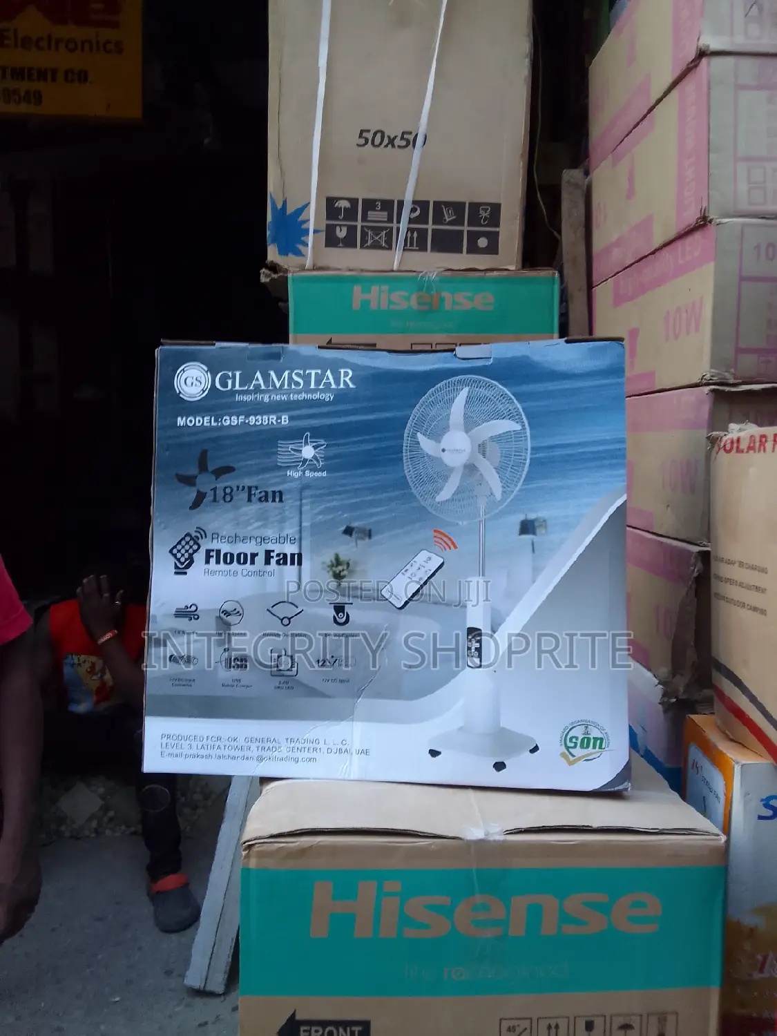 Rechargeable Glamstar Ac/Dc Standing Fan