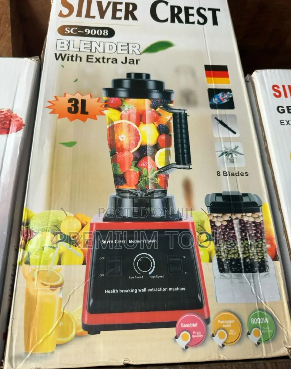 Silver Crest Blender With Extra Jar 3L 8 Blades