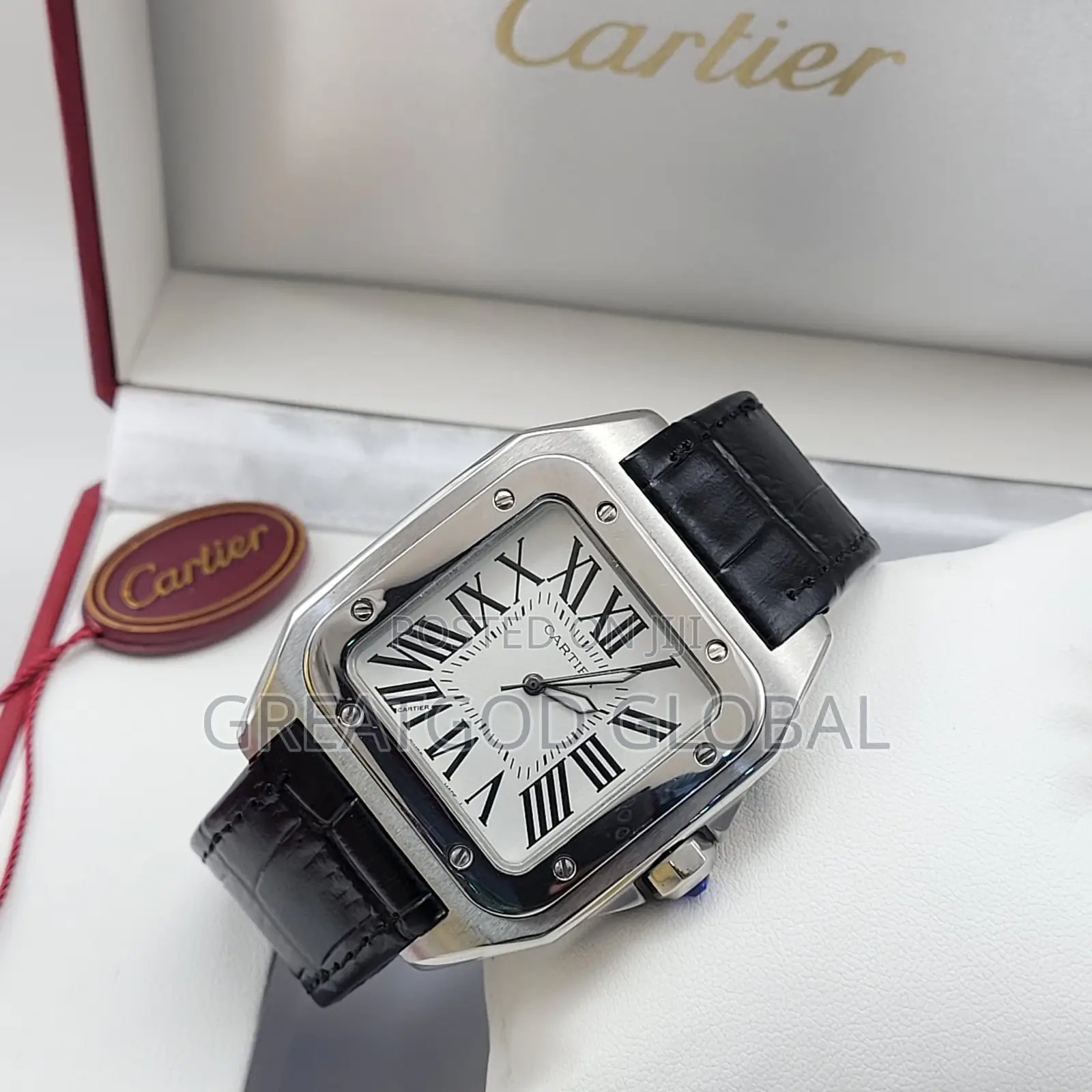 Cartier Leather Wristwatch Plain Face