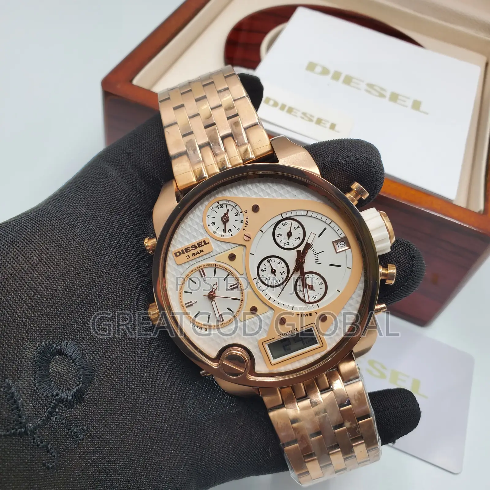 Diesel 3BAR Chronograph Chain Wristwatch
