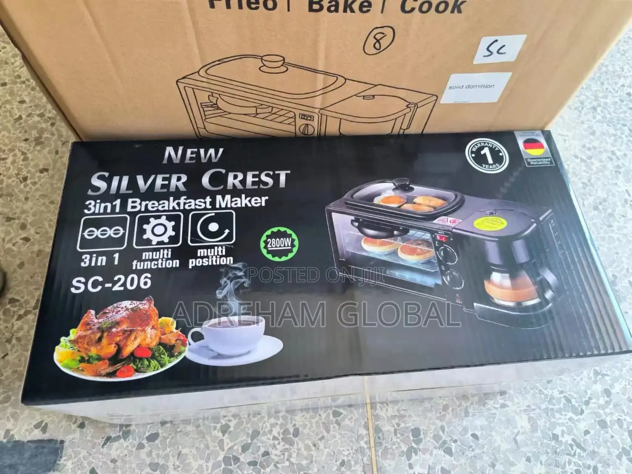 Silver Crest 3 in 1 Breakfast Maker, 2800watts.