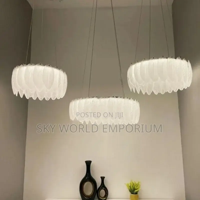 Nordic Style Crystal Feather Led Chandelier