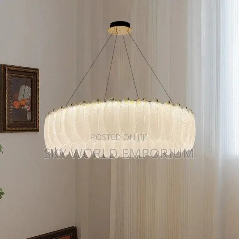 Nordic Style Crystal Feather Led Chandelier