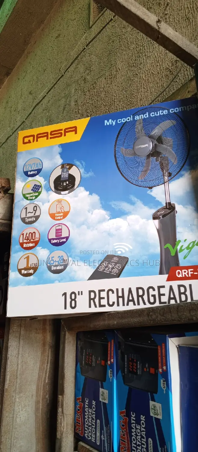 Qasa 18" Rechargeable Fan