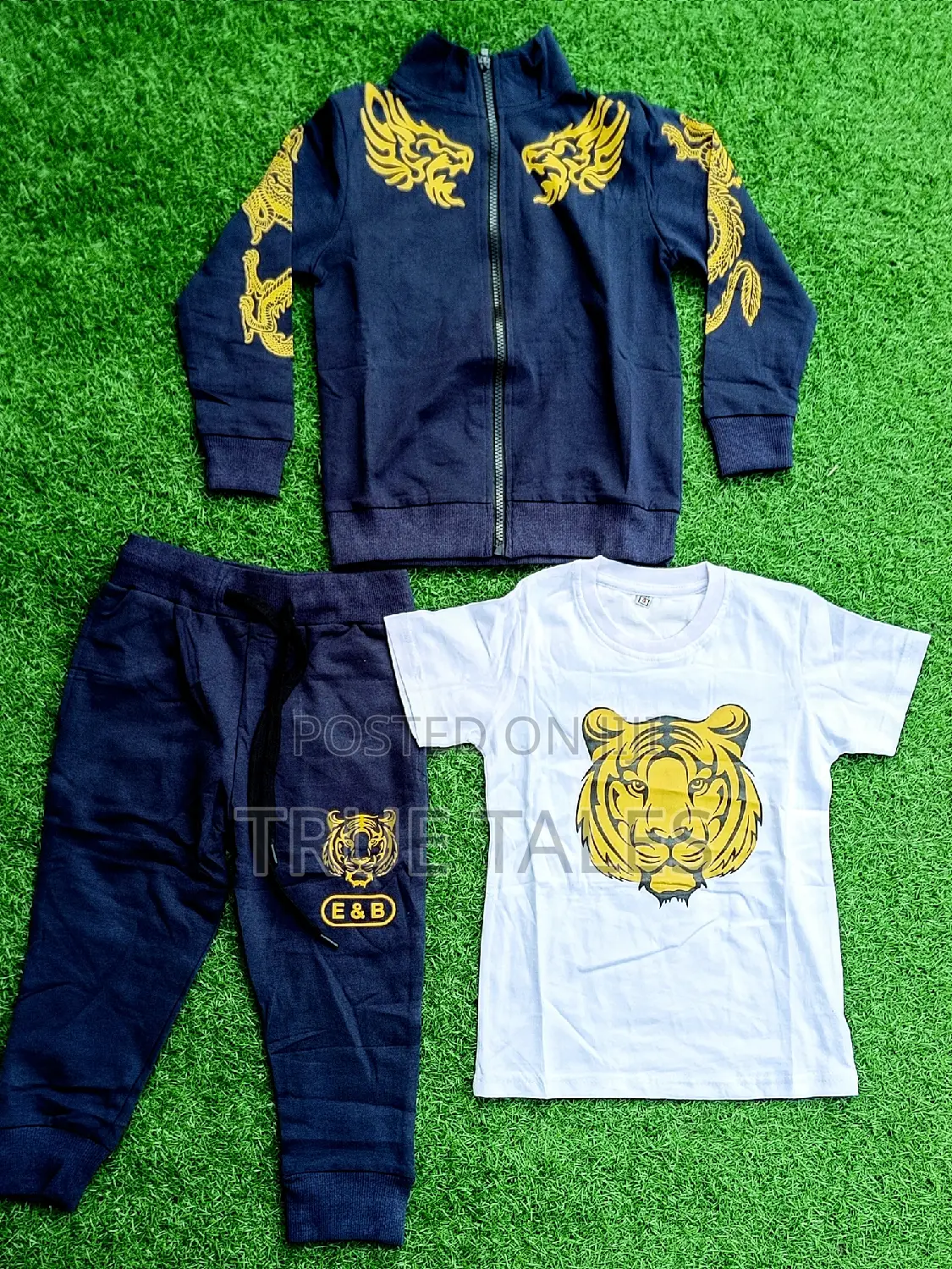 Boy's 3 in 1 Tracksuit, Joggers and Roundneck Top Set