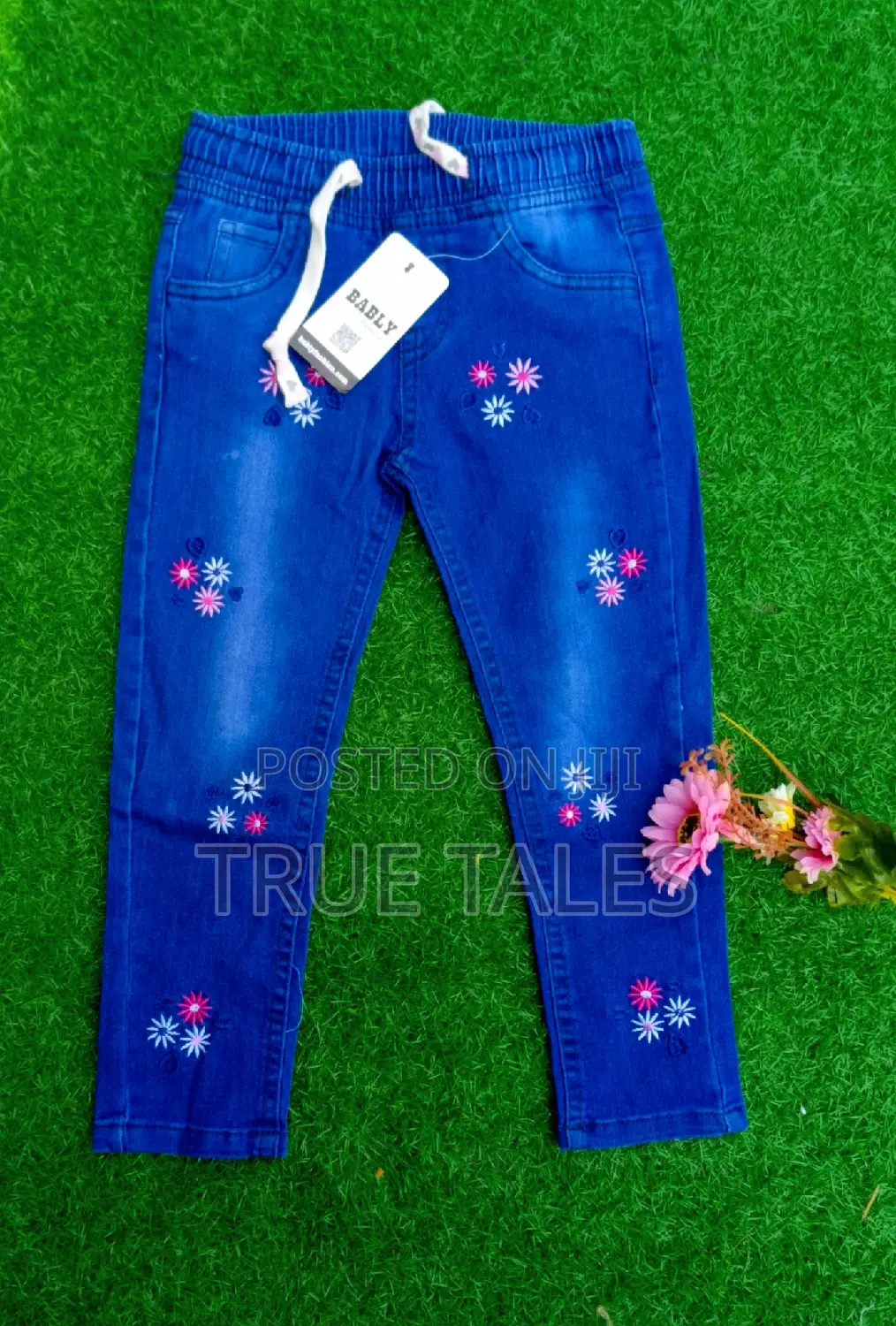 Embroiderd Girl's Jeans Joggers Trousers Ages 2 to 6 Years