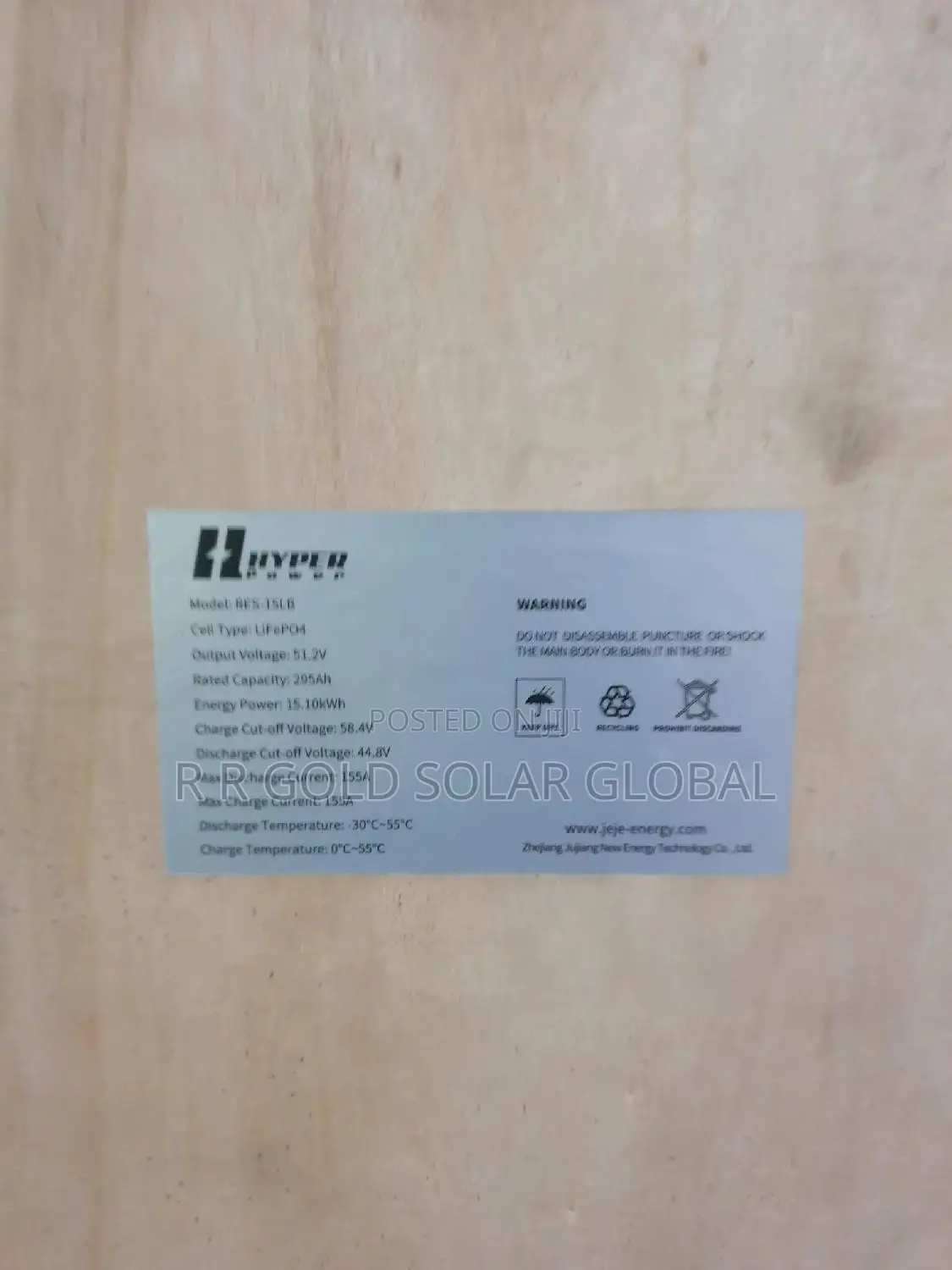 15kwh/ 300amps Hyper Power Lithium Ion Battery