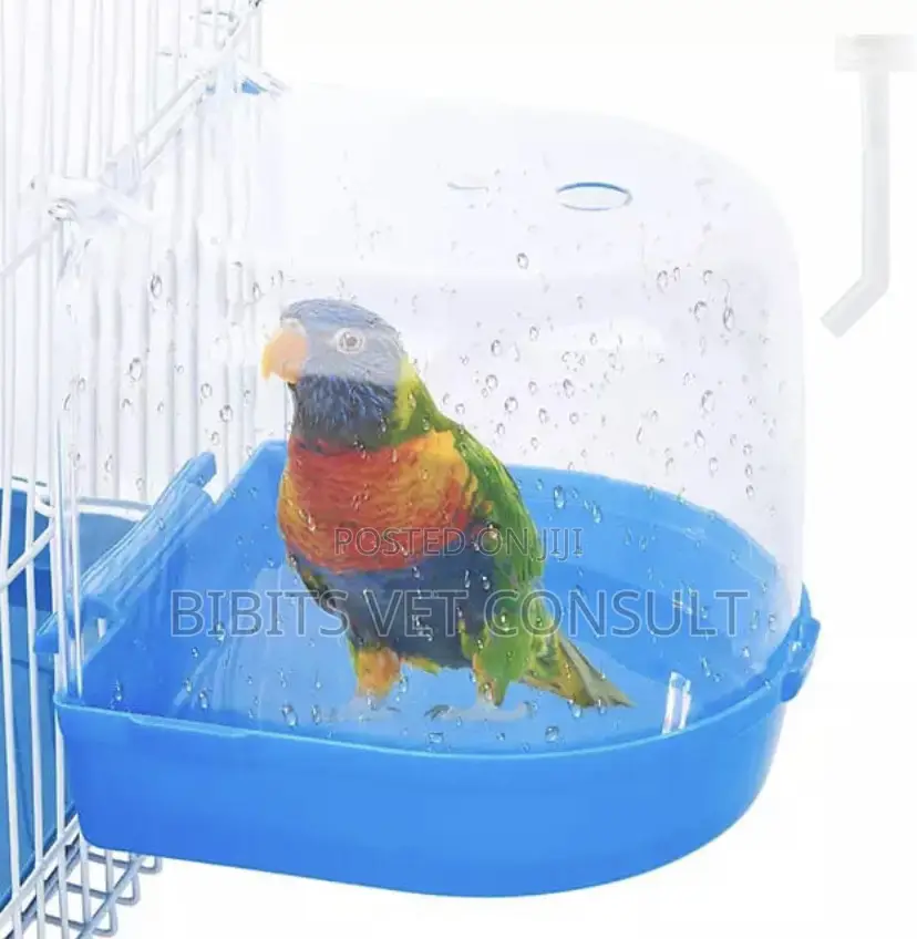 Hanging Clear Bird Parrotshower Bath Tub for Cages