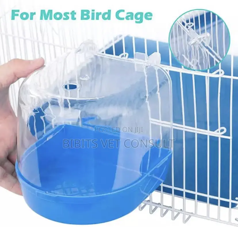 Hanging Clear Bird Parrotshower Bath Tub for Cages