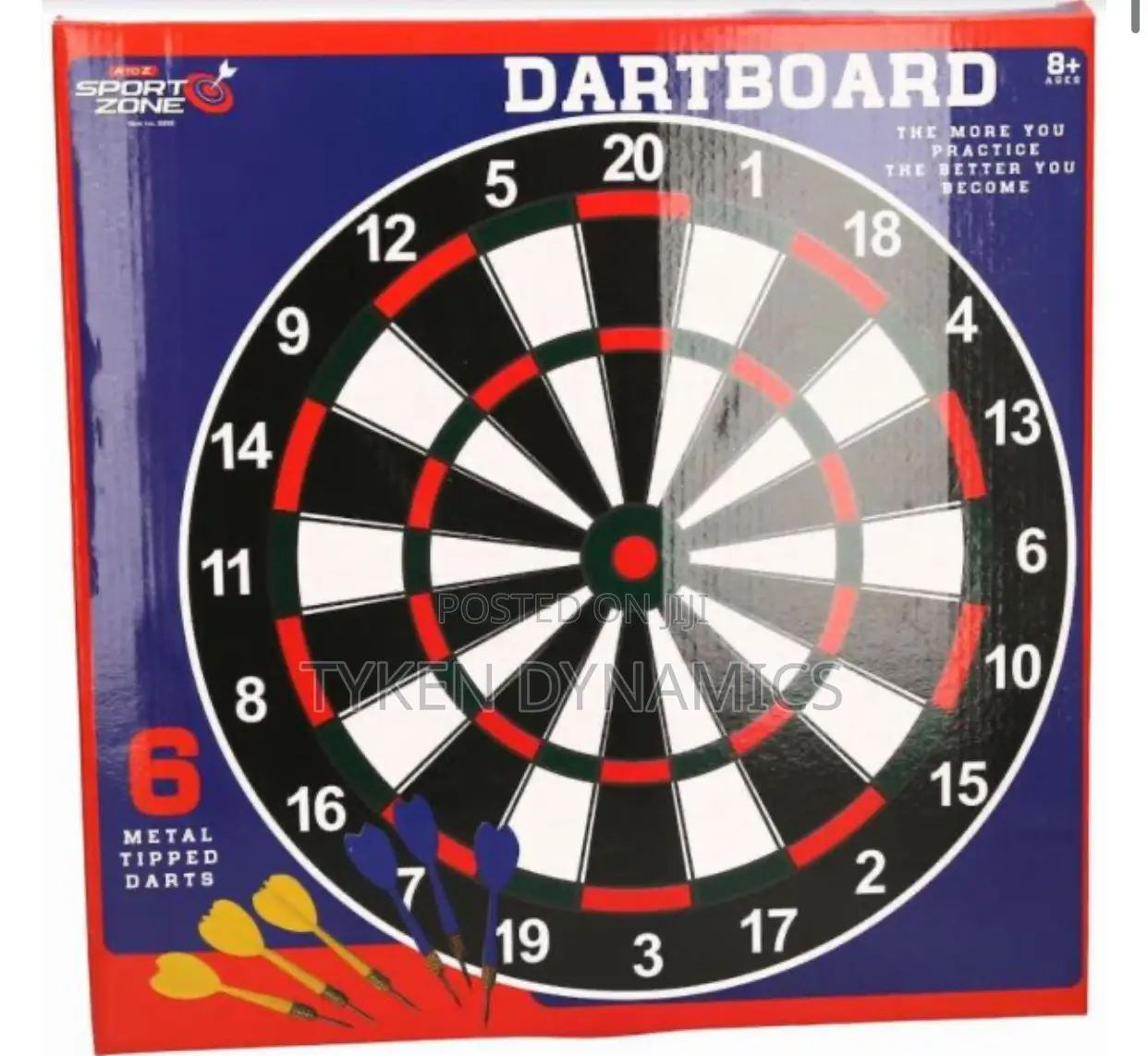 Sport Zone Dartboard With 6 Metal Tipped Darts