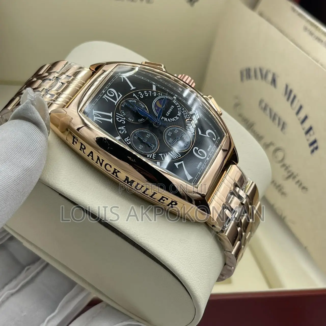 Frank Muller Leather and Chain Watch