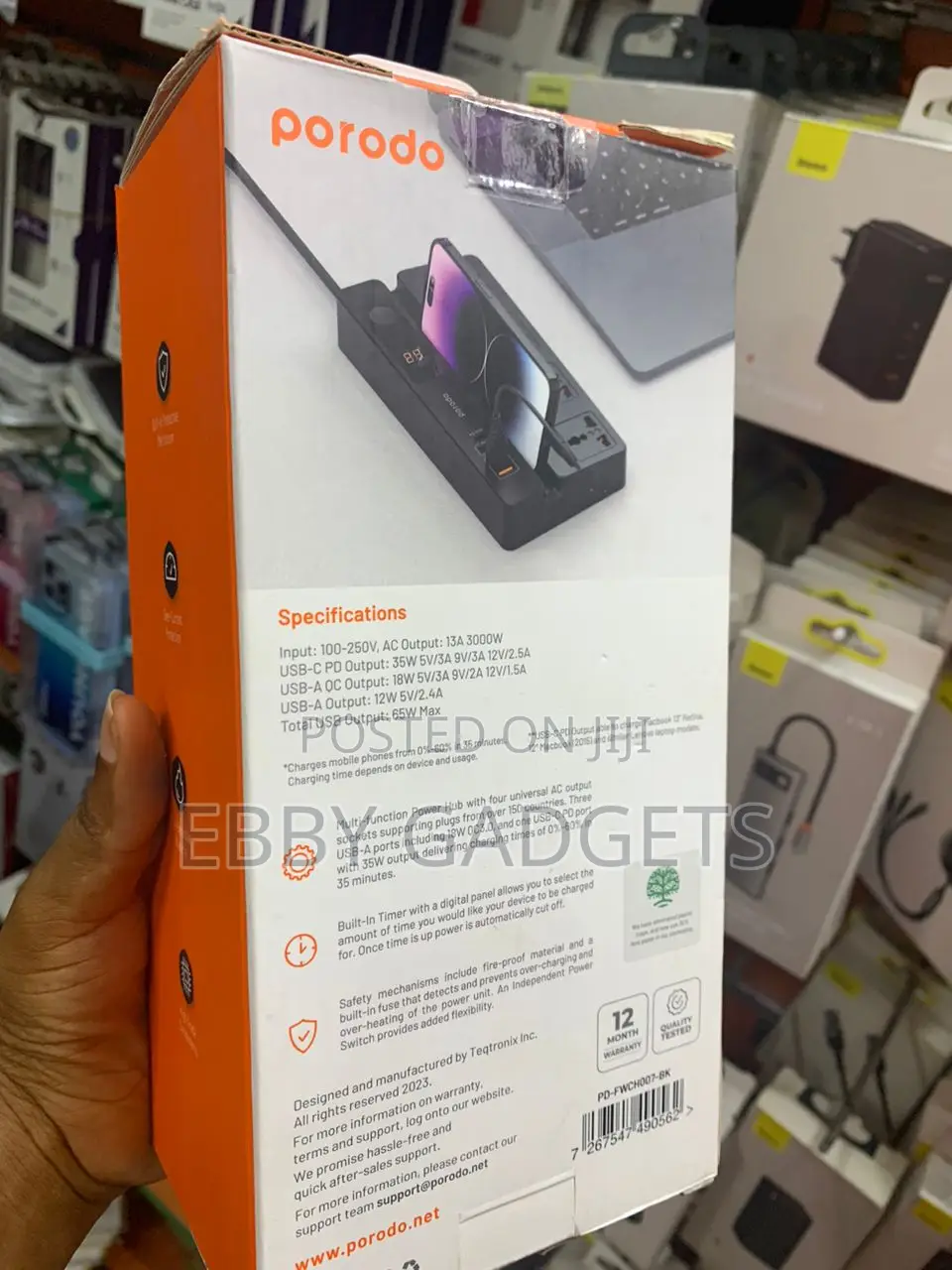 Porodo Powerology Multiport Socket 2 Meters