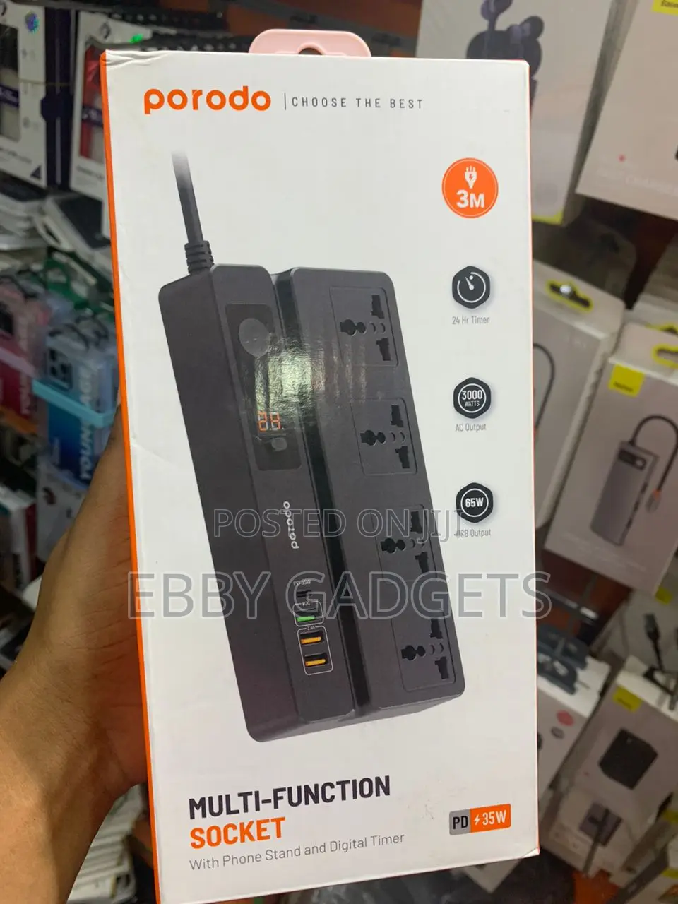 Porodo Powerology Multiport Socket 2 Meters