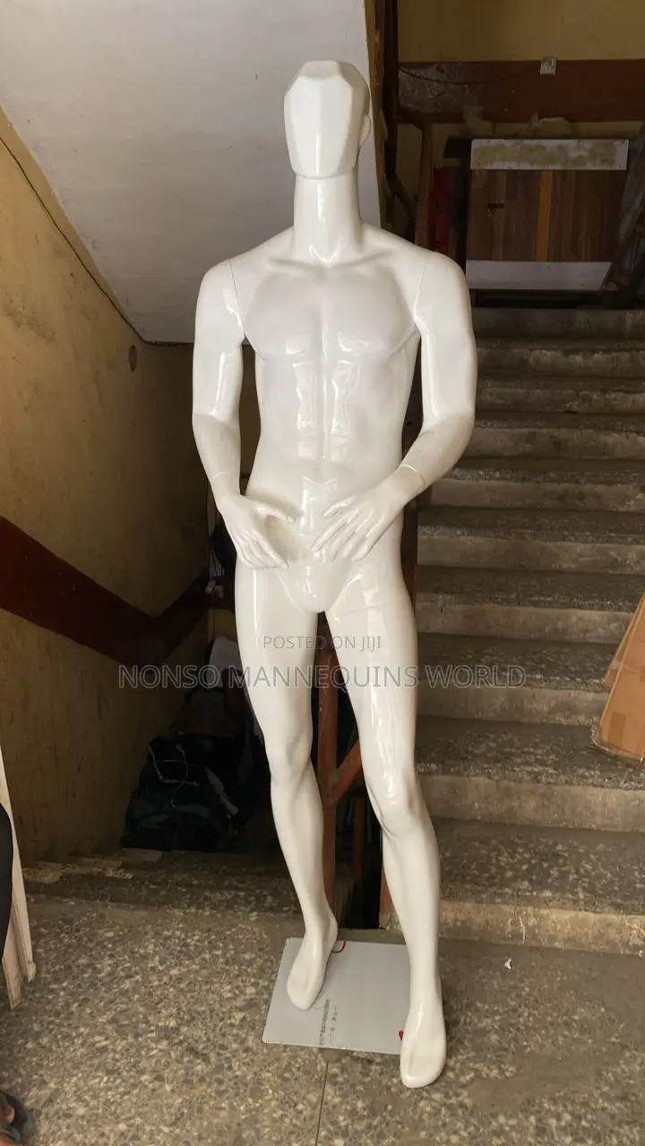 Huge Male White Glossy Fibre Display Mannequin