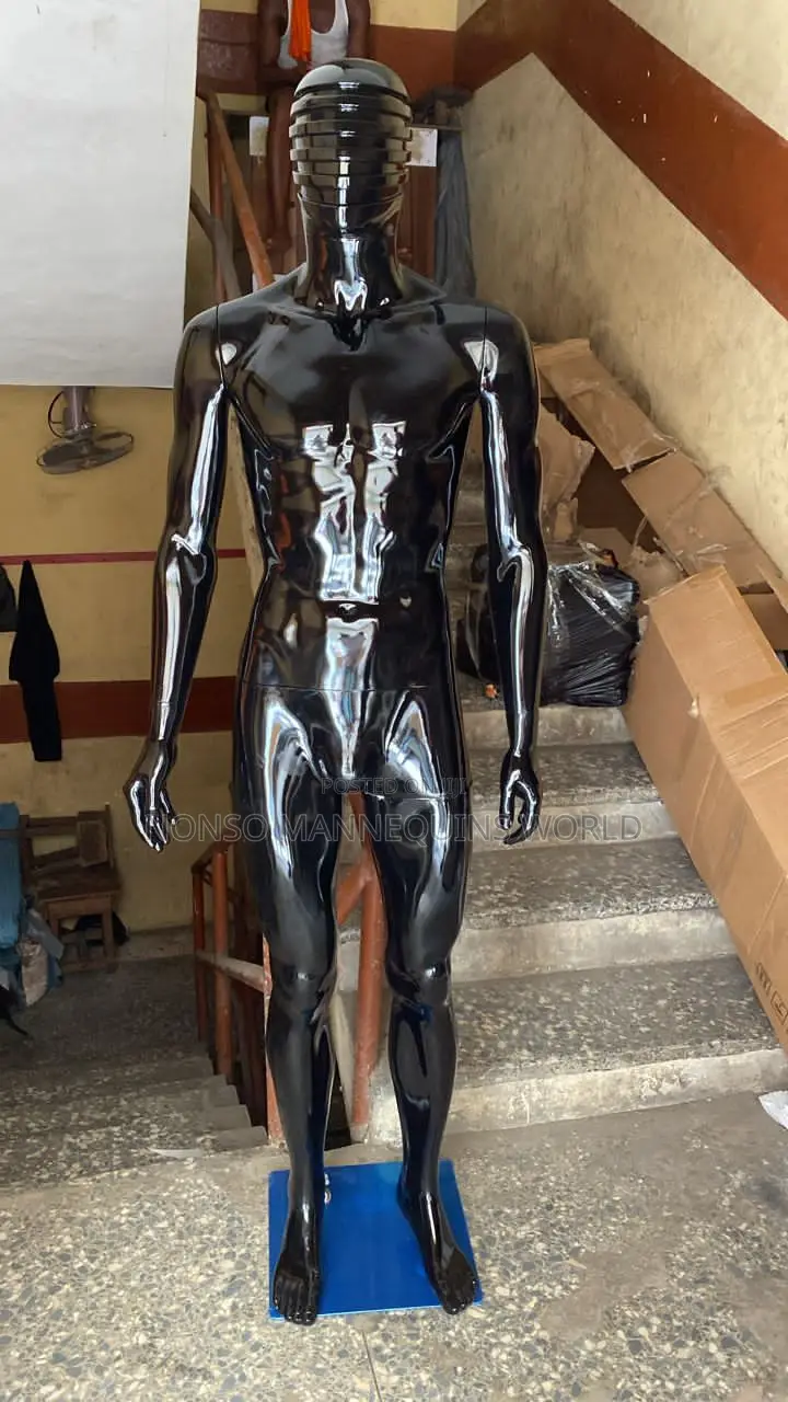 Normal Body Size Spider Face Glossy Black Male Mannequin