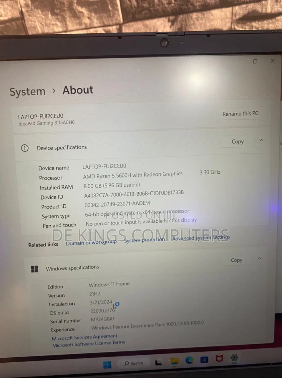 Laptop Lenovo Ideapad Gaming 3 8GB AMD Ryzen 5 SSD 512GB