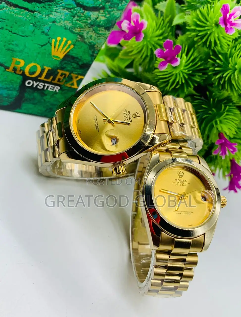 *Couple Rolex Oyster Date-Just Gold Plated