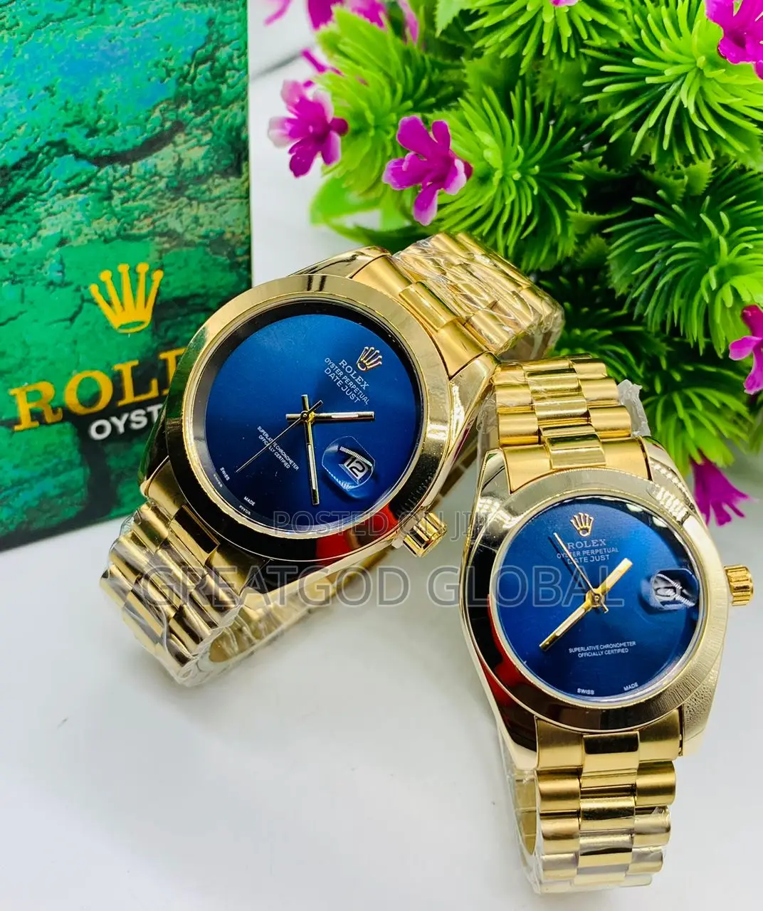 *Couple Rolex Oyster Date-Just Gold Plated