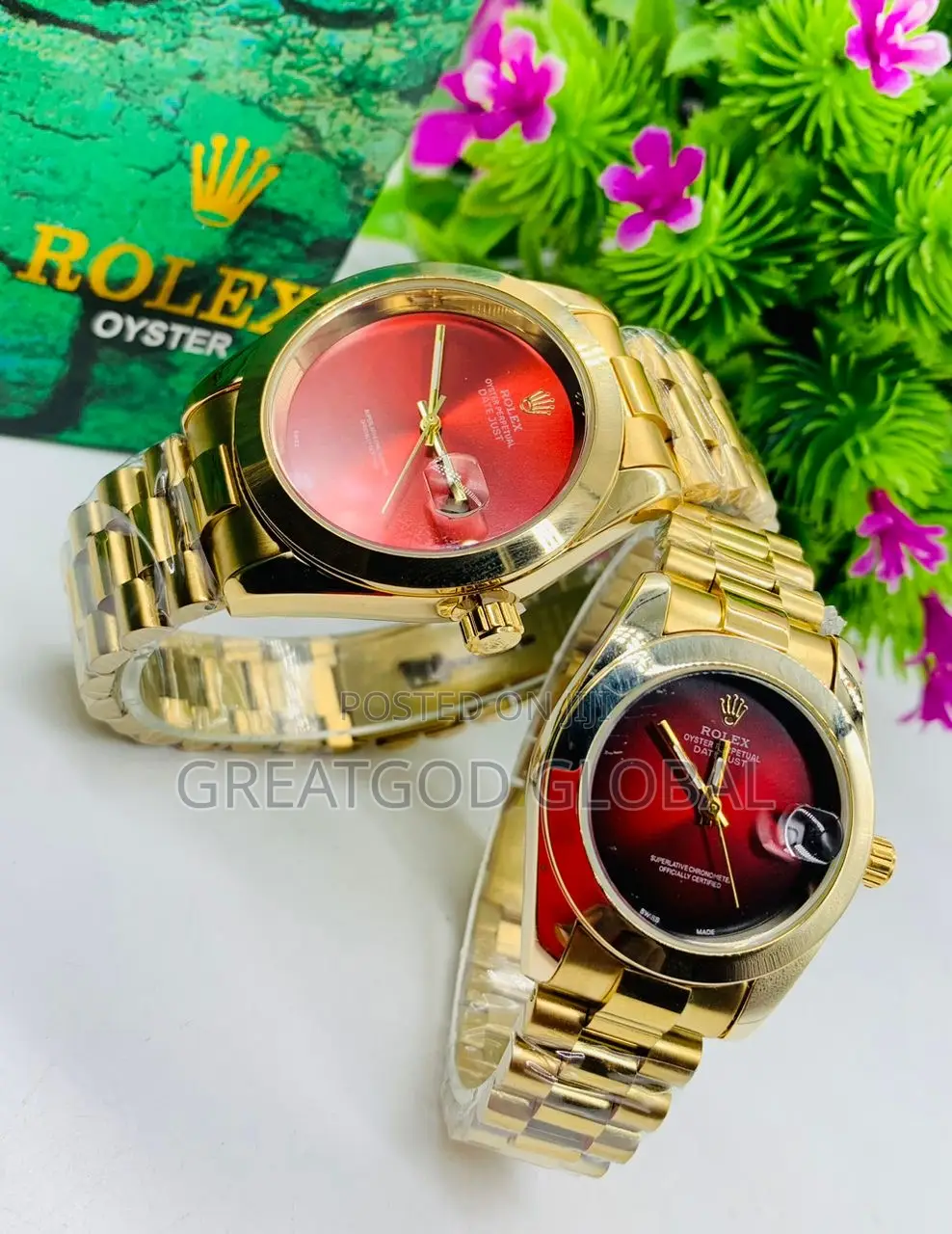 *Couple Rolex Oyster Date-Just Gold Plated