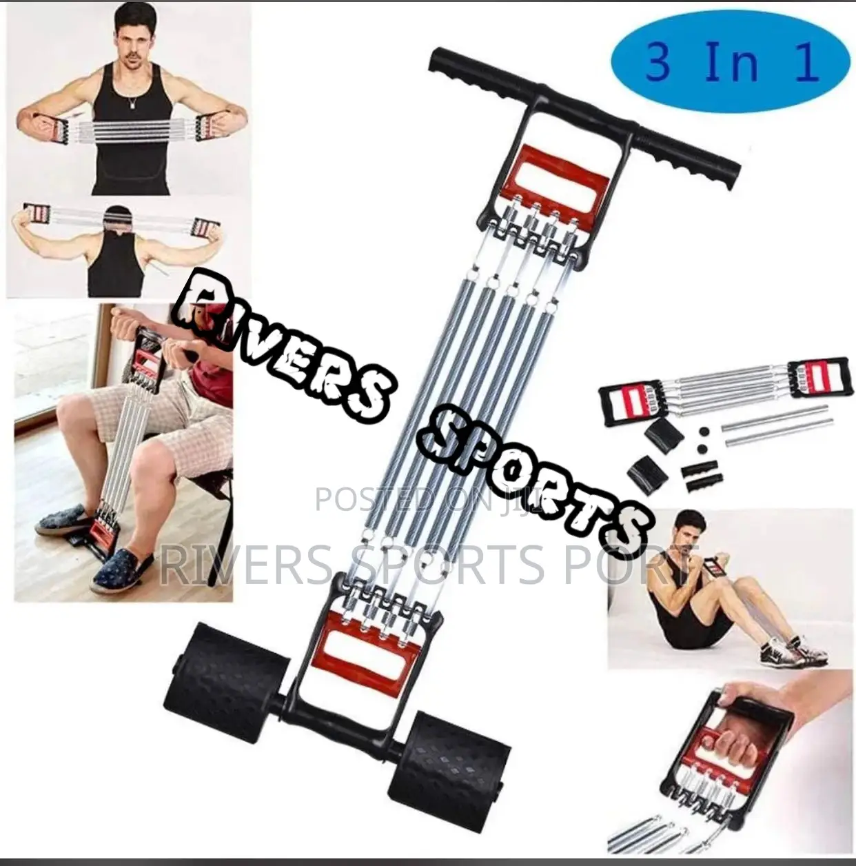 3 in 1 Home Chest Expander Fitness Equipment Tummy Trimmer